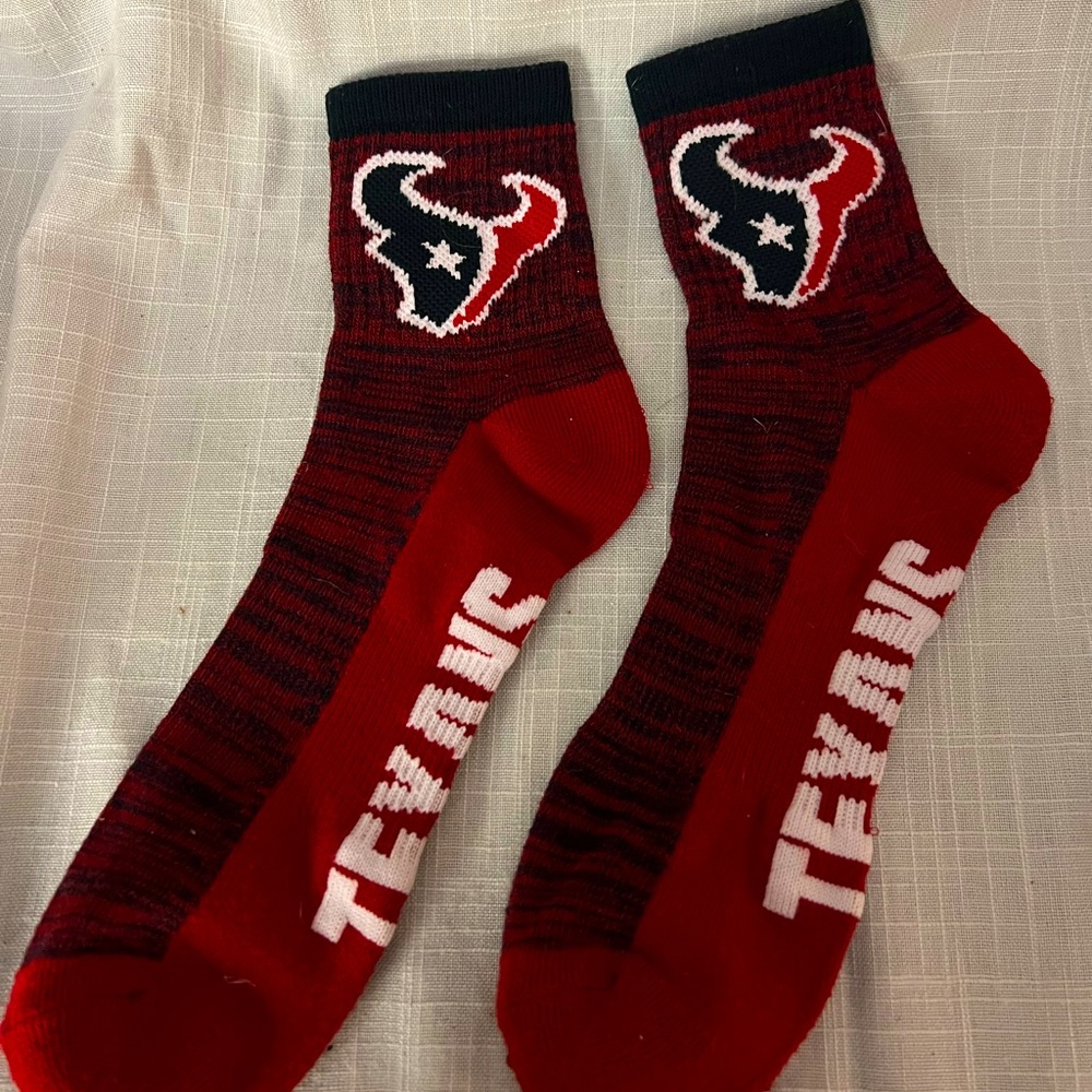 NFL Houston Texans crew socks one size fits all NEW Unisex